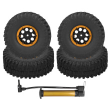 Beadlock Wheels And Tires Set RC Crawler Car Upgrade Parts Inflatable Soft Rubber Tires Superior Traction Shock Absorption For Traxxas TRX4 Axial SCX1