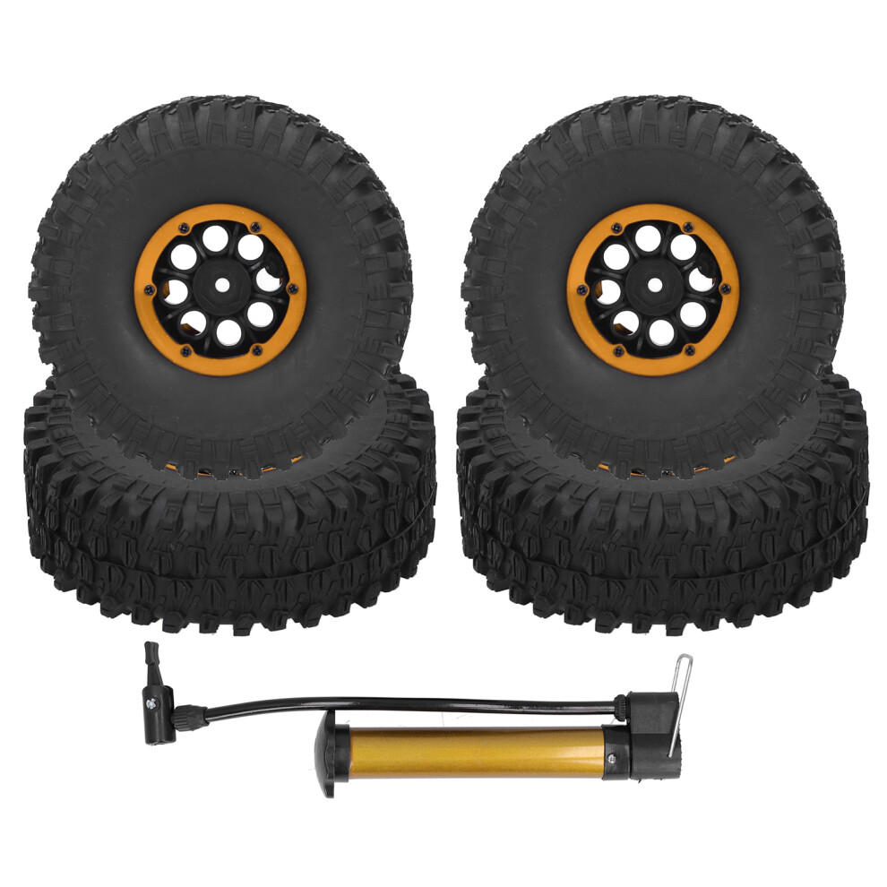 Beadlock Wheels And Tires Set Rc Crawler Car Upgrade Parts Inflatable Soft Rubber Tires Superior Traction Shock Absorption For Traxxas Trx4 Axial Scx1 9463374903130
