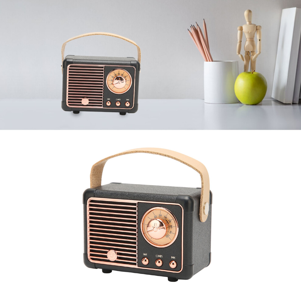 Vintage Bluetooth Speaker 3W 400Mah | Portable Hifi Stereo Black 7681381884118