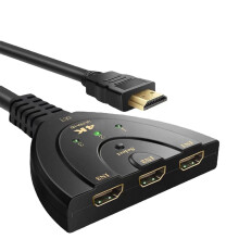 HDMI Splitter HDMI Switch UHD HDMI Splitter 3 in 1 Out UHD HDMI Switcher Supports HD 4K 3D for HDTV Xbox PS3 PS4 PS5 DVD Laptop BluRay Fire TV Stick