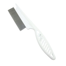 Ultra Fine Flea And Lice Comb For Dogs And Cats, 14cm, White, Gentle Grooming