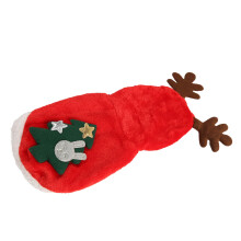 Weiches, warmes Weihnachtskleid für Haustiere XS mit Druckknöpfen für Hunde, Katzen, Kaninchen