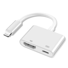 HDMI Adapter for iPhone, Lightning 1080P Video Audio Sync Converter with Charging Port