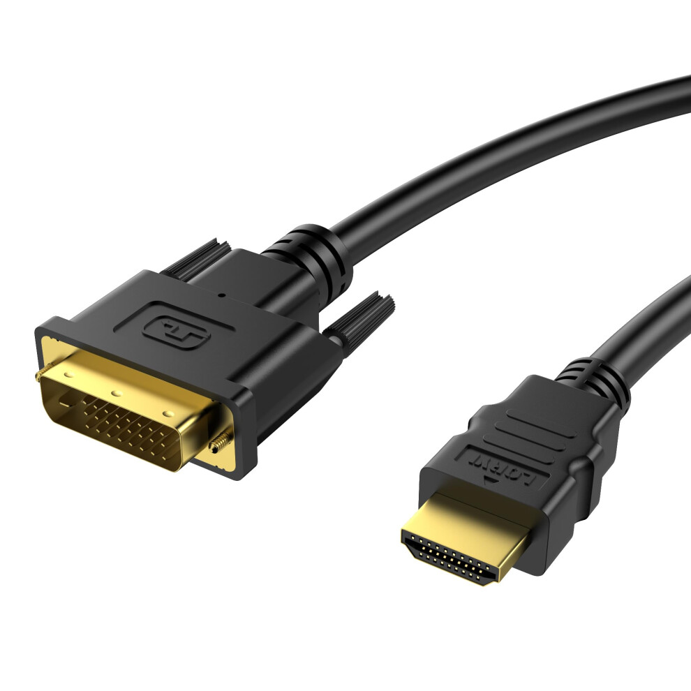 1.8M Hdmi To Dvi Cable Bidirectional Adapter Support 1080P Full Hd Compatible For Raspberry Pi, Roku, Xbox One, Ps4, Ps3, Graphics Card 9382693694973