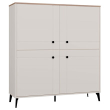 Kommode POINT 4D Kaschmir Beige Eiche Castello Schrank 4 Türen 8 Regalböden Für das Wohnzimmer