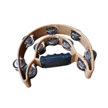 Doublerow Tambourine Hand Bell with Ergonomic Grip, Musical Metal Tambourine for Games, KTV