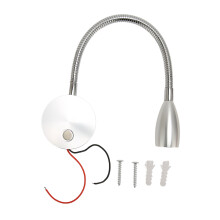 Flexibel LED-läslampa med svanhals, dimbar sänglampa, väggmonterad läslampa med USB-laddare, fokuserad belysning för husbil, båt och resenärer