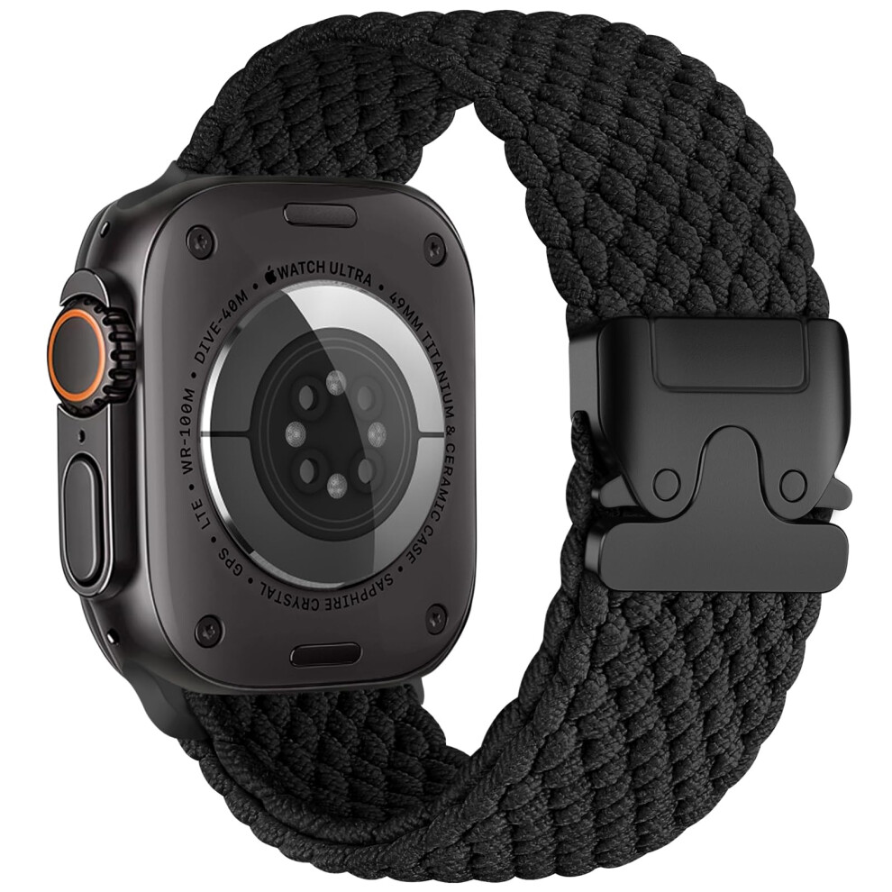 Braided Strap For Apple Watch Ultra 2 49 46 45 44 42Mm, Black 9382693695819