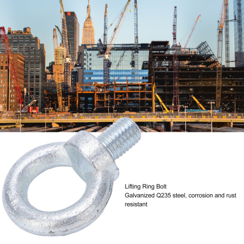 2PCS M18 Galvanized Carbon Steel Eyebolt Lifting Ring, Electroplated 1