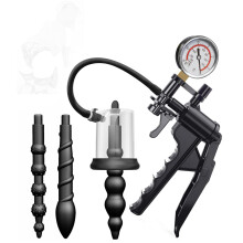 Anal Pump Soft Plug with Vacuum Suction for Anal Stretching Prostate Massage (B)