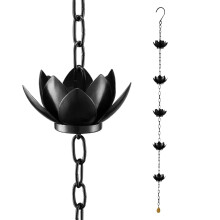 Rustproof Lotus Rain Chain for Gutters ZenInspired Outdoor Yard and Garden Drainage
