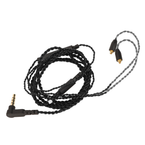 Cable de micrófono OFC de 120 cm MMCX-3.5mm negro SE215/535/846 2