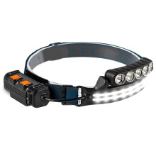 Lampa med HöG Lumen och Superljus StråLkastare med RöRelsesensor och RöTt Ljus, 3+3 LäGen VattentäT HåRd Hatt LED för Vuxna