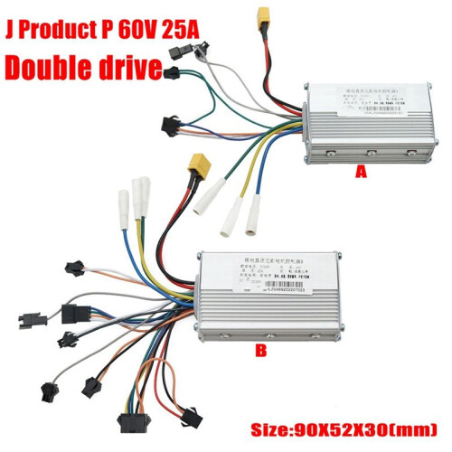 Electric Scooter Dual Drive Controller JP 48V 52V 60V 25A 50A Brushless Controller AB Front Rear Drive Controller Kit,2 2