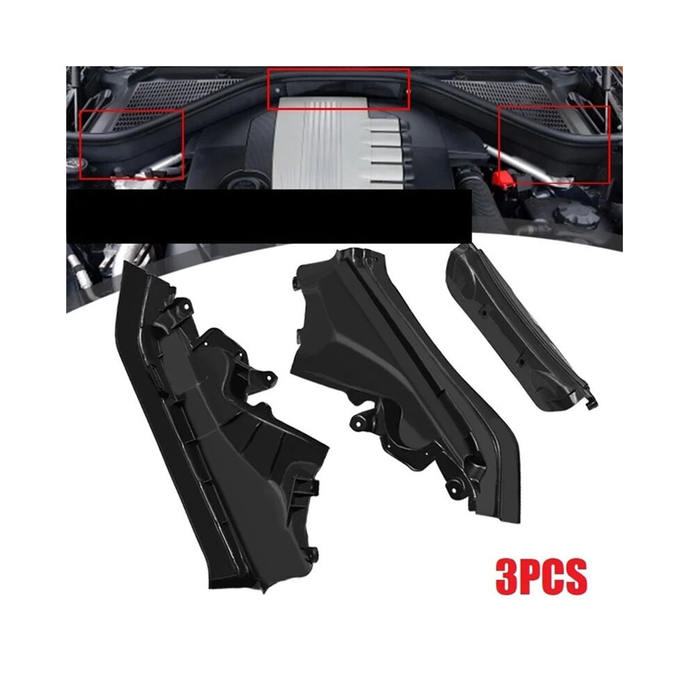 3Pcs Engine Upper Compartment Partition Bulkhead Panel Kit For X5 E70 X6 E71 E72 51717169419 51717169420 51717169421 6133064535561