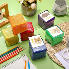6-Teiliges DIY-Lernspiel-WüRfel-LernwüRfel-Set mit 6 Seiten, Durchsichtiger Tasche, Fototasche