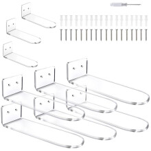 9 Stuks Helder Acryl Zwevende Planken voor Wandmontage, Schoenenplanken, Zwevende Sneakerdisplay, Showplank, Schoenenrek aan de Muur