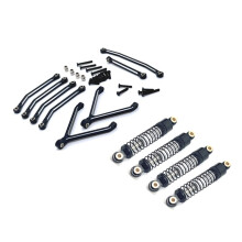 RC Auto Upgrade Trekstang Oliedruk Schokdemper Kit voor FMS 1/24 FCX24 RC Auto Upgrade Accessoires Zwart