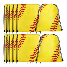 Mochila con CordóN Softball Bolsa con CordóN BéIsbol CordóN Favor Bolsa FúTbol Voleibol CordóN Favor Bolsas, Paquete de 12