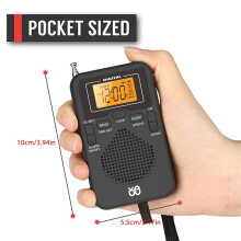 Portable Radio Mini AM FM Weather Pocket LCD Scree