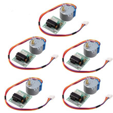 Juego de 5 Motores Paso una Paso 28BYJ-48 ULN2003 de 5 V + Placa de Controlador ULN2003 Adecuada para MóDulo de Prueba de Controlador, Kit DIY