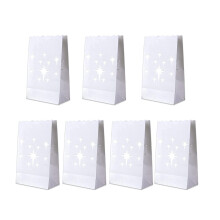 70 Piezas Bolsas Luminosas Blancas Recortadas Resistentes Al Fuego Bolsas para Velas de Halloween Bolsas de Farol de Papel para Boda Fiesta de