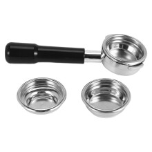 58MM BottenlöSt Rostfritt StåL Professionell Espressokaffeportafilter med Filterkorg för Enkla och Dubbla Koppar