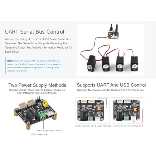 ST/SC Serial Bus Servos Driver Board with UART and USB Control 2