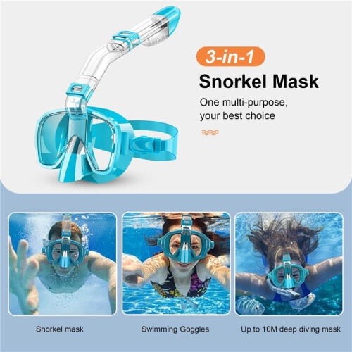 Ensemble de Masque de PlongéE Pliable avec Masque de PlongéE avec SystèMe de Dessus Sec et Support de CaméRa, éQuipement de PlongéE en ApnéE 2