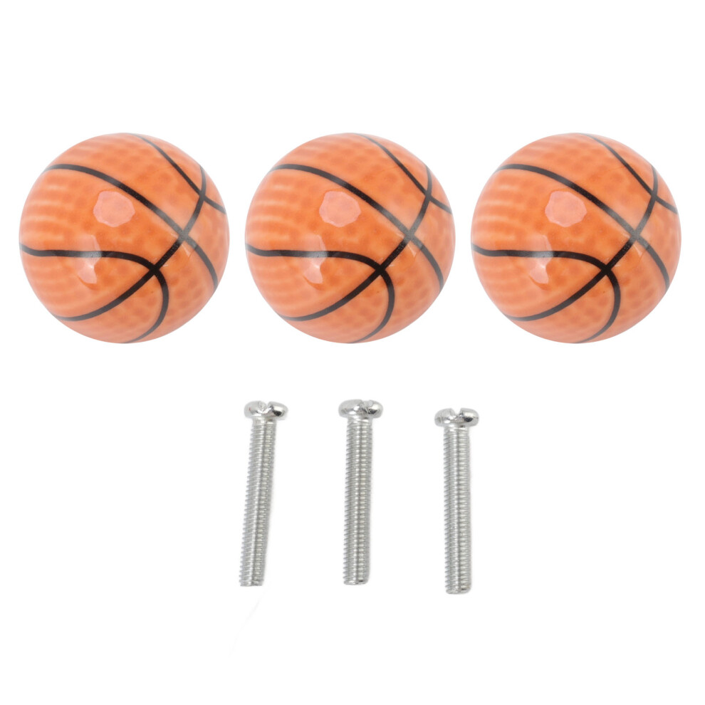 3 Set Basketball Cabinet Knobs Zinc Alloy Ceramic 3.5Cm Drawer Handles 8451373518524