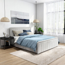 (5ft King Size, No Mattress) Cream Brushed Velvet Ottoman Bedframe In 3ft, 4ft6 or 5ft