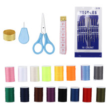 Portable Sewing Kit with Storage Box, 1 Set, Polyester & Plastic