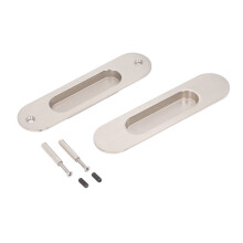 Elegant Modern Design Stainless Steel Oval Pull For Sliding Doors, Self-Stick Oval Flush Pull Handle With Smooth Edge For Kitchen Furniture
