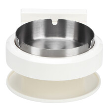 Smokeless Ashtray with Lid, Modern Design Stainless Steel Liner Windproof Easy Clean Cigarette Bin for Indoor Outdoor Use