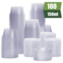 Gobelets à shots de gelée, portions contrôlées, en plastique alimentaire sans BPA, contenants de préparation des repas étanches, 100 pièces en