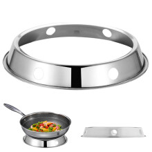 11 Stainless Steel Wok Ring for Gas Stove, Heat Insulation Stand for Kitchen Use, AntiSlip Design