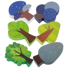 Wooden Tree Playset Miniature Trees for Railway Tracks Accessories Safe Easy to Assemble