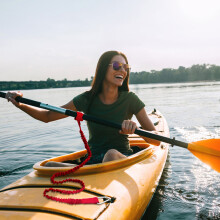 Lot de 4 cordons de sécurité extensibles pour pagaie de kayak, légers, longueur ajustable de 90 à 145 cm