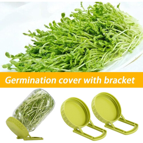 Sprouting Lid for Wide Mouth Mason Jars with Stand, Optimized Airflow and MultiVegetable Support 1