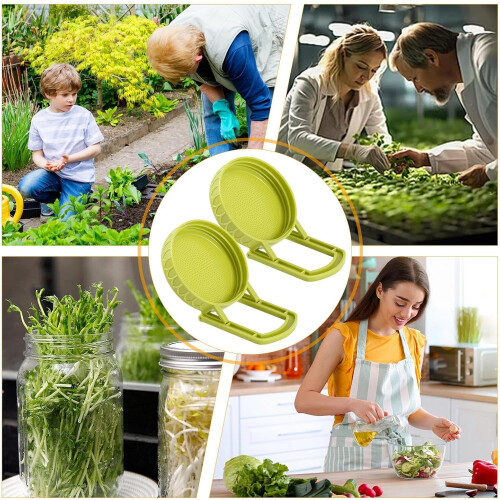 Sprouting Lid for Wide Mouth Mason Jars with Stand, Optimized Airflow and MultiVegetable Support 2