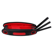 Chiave a brugola multiuso 9-in-1 in metallo e plastica, rosso, 11x5,2x2,5 cm