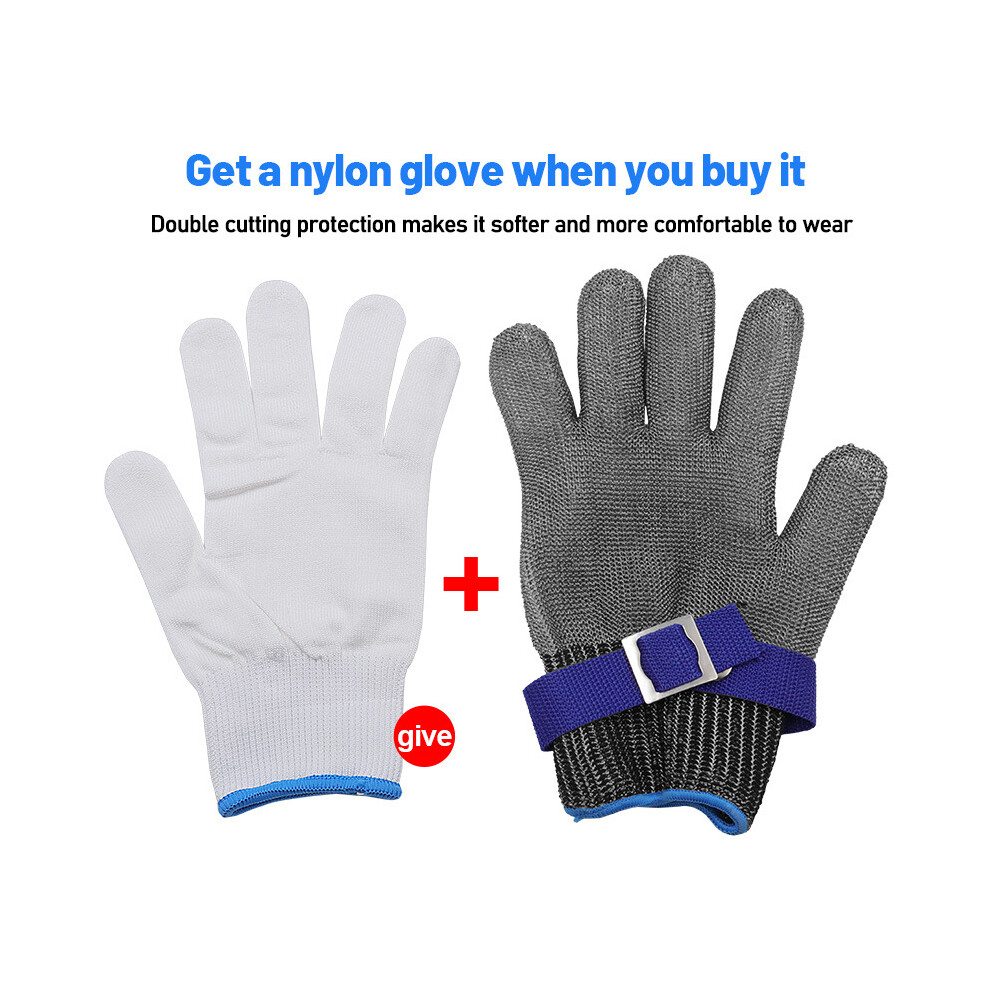 Stainless Steel Mesh Cut Resistant Glove For Meat & Chainsaw Work, M 23.5Cm, Silver Gray 6921373527625