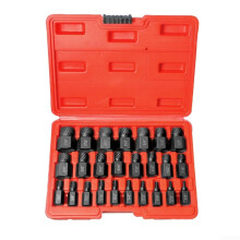 Screw Extractor Set 25Piece, Hardened Steel, For Damaged Screws, Metric And SAE Sizes