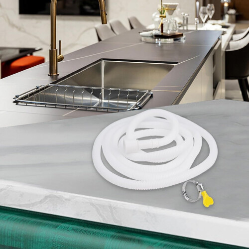 Extension drain pipe for kitchen, 5 m, adjustable size for effortless water management (200 cm). 2