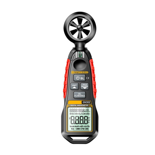 Handheld Anemometer LCD 4Digit Display 9999 Count Digital Wind Meter 0.430.00 Meters Per Second Temperature Tester