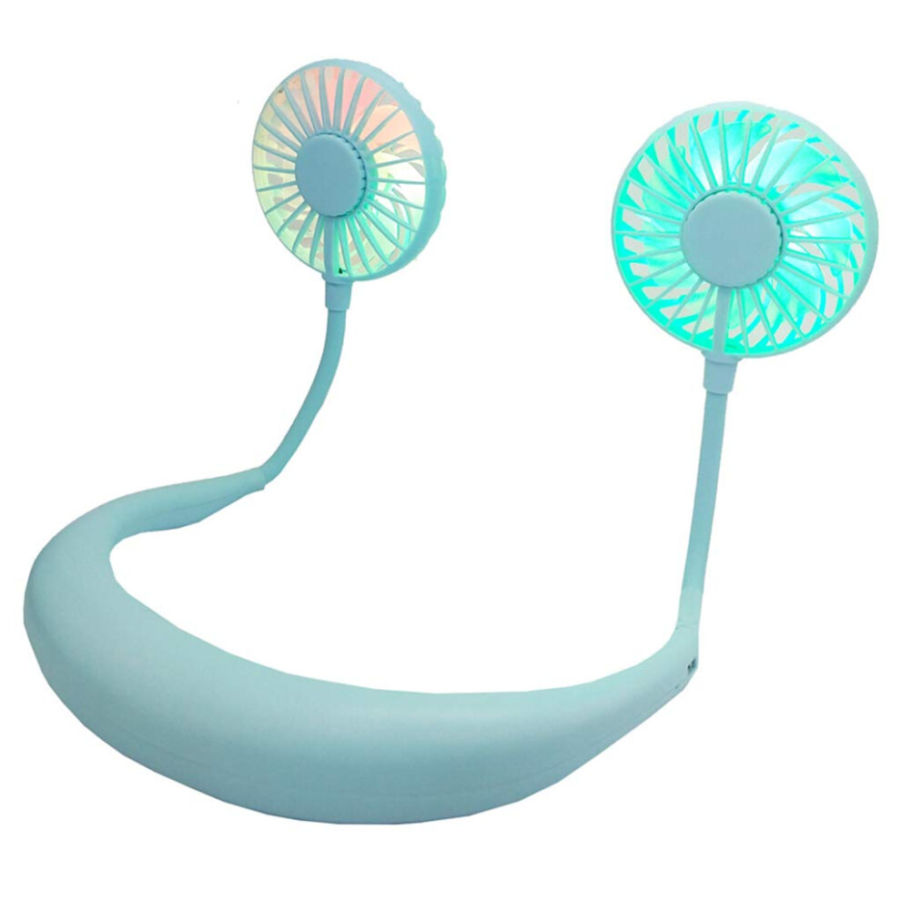 Usb Portable Fan With Led Hands Neck Fan, 2000Ma Rechargeable Battery, Small Portable Fan For Kids Light 9347817202007