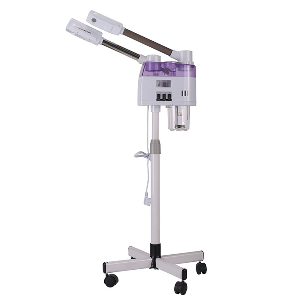 800W Facial Steamer Cosmetic Steamer for Face Hot and Cold Ozone Evaporator Face Sauna Double Tube Facial Steamer EU Stock