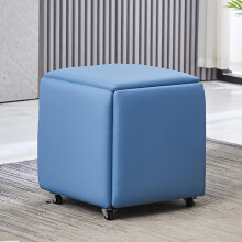 5 in 1 Stackable Ottoman Cube Stool PU Leather Swivel Casters Movable Footstool For Living Room Dining 18x18x19 Inches