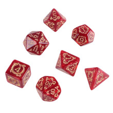7pcs Polyhedral Acrylic Dice with Dragon Design for RolePlaying Games, Tabletop Gaming, Easy to Use, Red