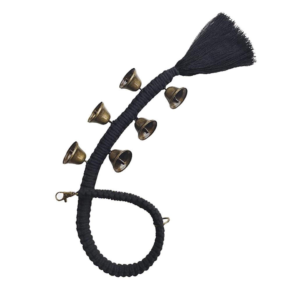 Dog Potty Training Door Bells Easy To Install Hanging Rope Bell Dog Ring Black One Size 9382693885524